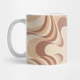 Abstract Groovy Retro Liquid Swirl in Brown Mug